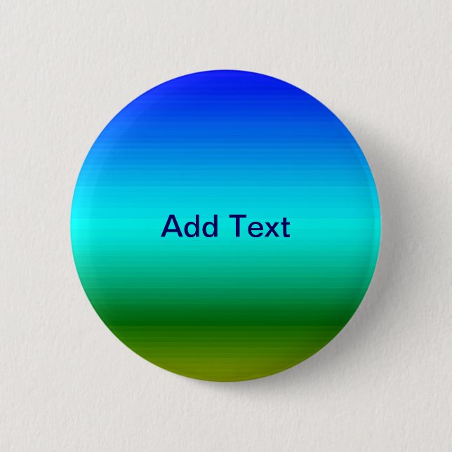 Sea and Sky Blue and Green Gradient 6 Cm Round Badge (Front)