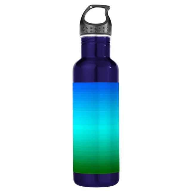 Sea and Sky Blue and Green Gradient 710 Ml Water Bottle (Front)