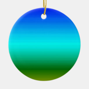 Sea and Sky Blue and Green Gradient Ceramic Tree Decoration