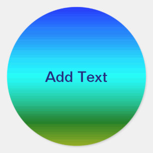 Sea and Sky Blue and Green Gradient Classic Round Sticker