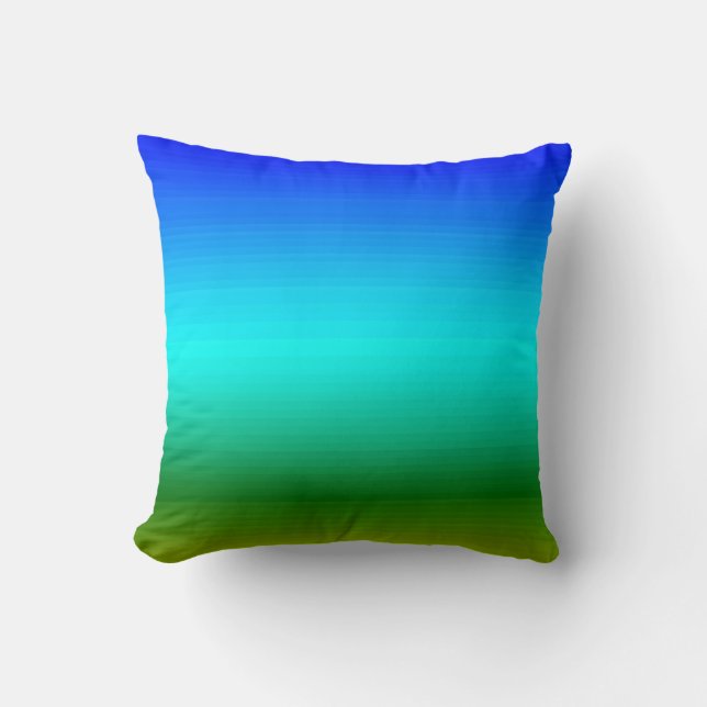 Sea and Sky Blue and Green Gradient Cushion (Front)