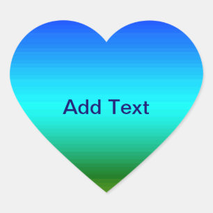 Sea and Sky Blue and Green Gradient Heart Sticker
