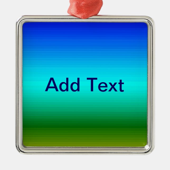 Sea and Sky Blue and Green Gradient Metal Tree Decoration (Front)