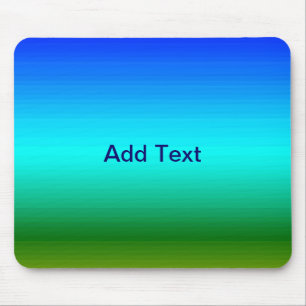 Sea and Sky Blue and Green Gradient Mouse Mat