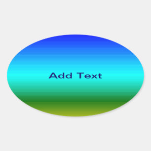 Sea and Sky Blue and Green Gradient Oval Sticker
