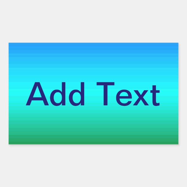 Sea and Sky Blue and Green Gradient Rectangular Sticker (Front)