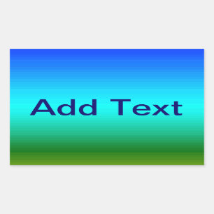 Sea and Sky Blue and Green Gradient Rectangular Sticker