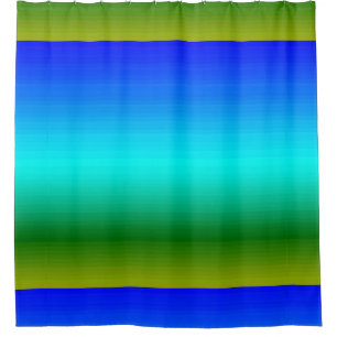 Sea and Sky Blue and Green Gradient Shower Curtain