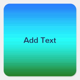 Sea and Sky Blue and Green Gradient Square Sticker
