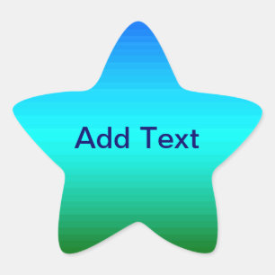 Sea and Sky Blue and Green Gradient Star Sticker