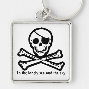 Sea and Sky Jolly Roger Pirate Keychain