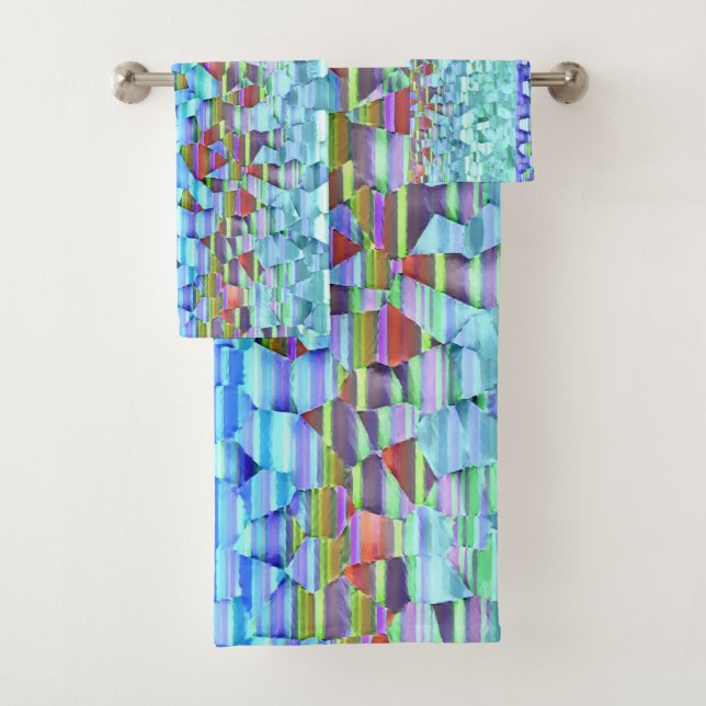 Sea and Sky Mosaic Bath Towel Set (Insitu)