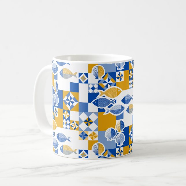 Sea and tiles coffee mug (Front Left)