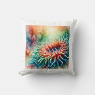 Sea anemone 210724AREF133 - Watercolor Cushion