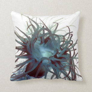 Sea anemone marine life nautical throw pillow