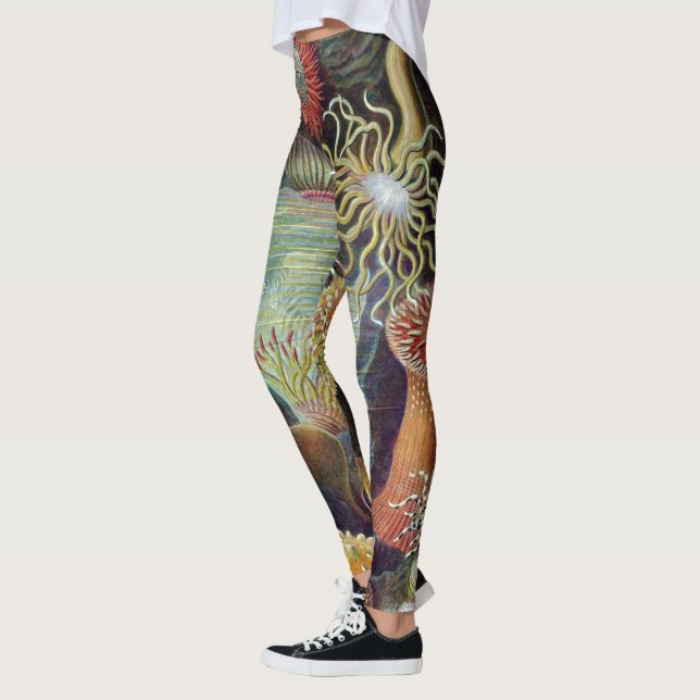 Sea Anemone Scientific Nature Ocean Leggings (Left)