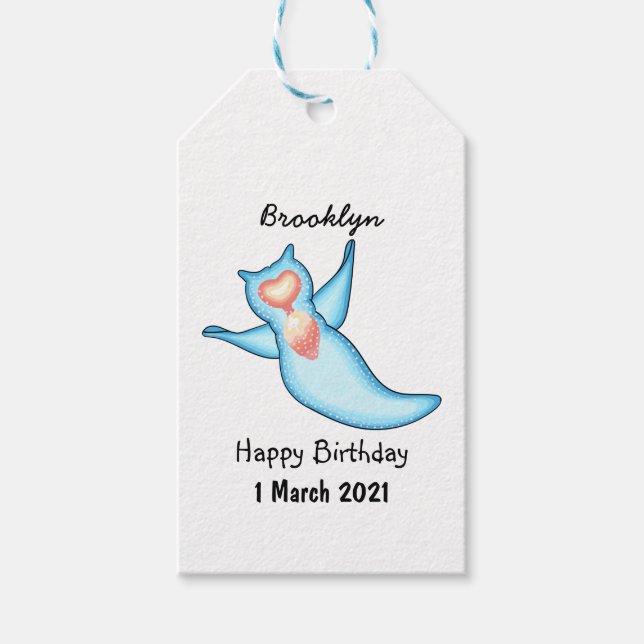 Sea angel cartoon illustration gift tags (Front)
