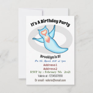 Sea angel cartoon illustration invitation