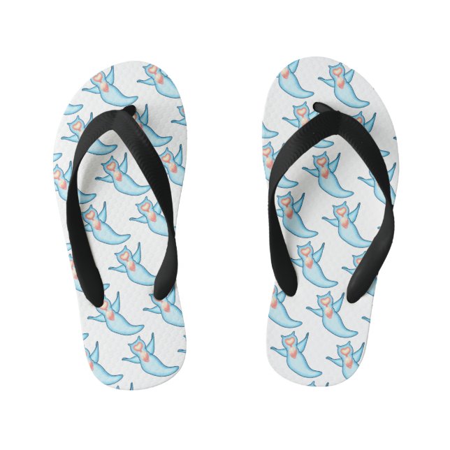 Sea angel cartoon illustration kid's flip flops (Footbed)