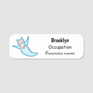 Sea angel cartoon illustration name tag