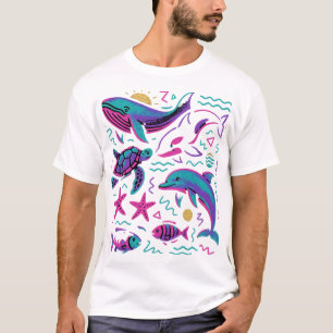 Sea Animal 90s Retro T-Shirt Ocean Nature Whale