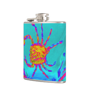 Sea Animal Art Cool Crab Hip Flask