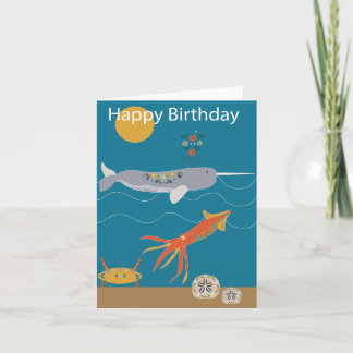 Sea animal birthday card