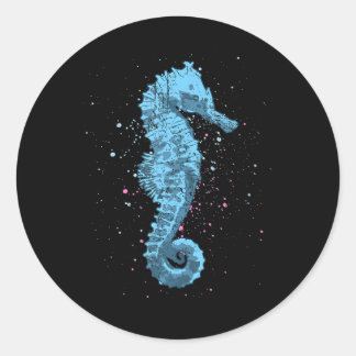 Sea Animal Lover Ocean Underwater Fish Seahorse Classic Round Sticker