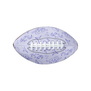 Sea animals and sailboat one line drawing pattern american football