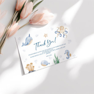 Sea Animals Baby Shower Thank You Card