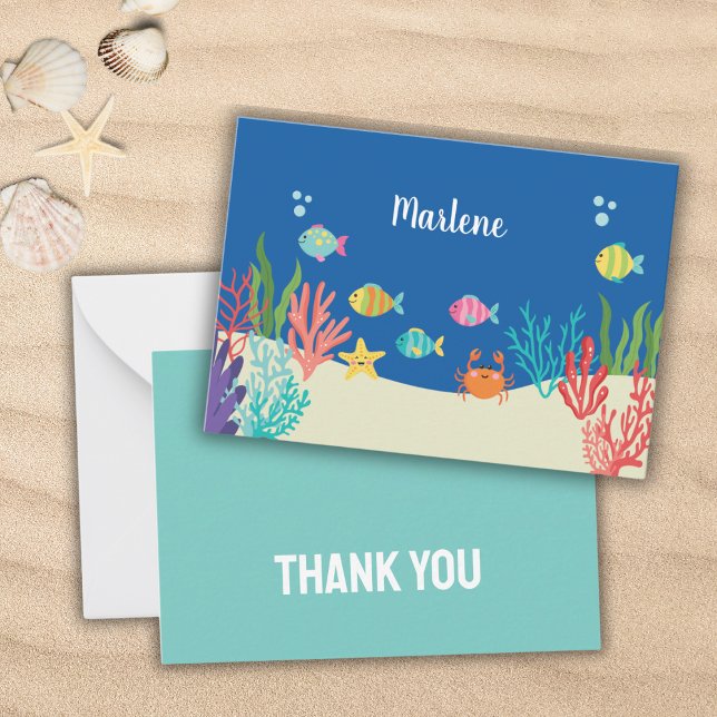 Sea animals baby shower thank you card (Creator Uploaded)