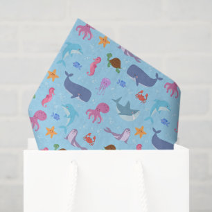 Sea Animals Decoupage Tissue Paper, Marine Life Paper