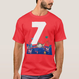 Sea Animals Fish Aquarium 7th Birthday Theme Party T-Shirt