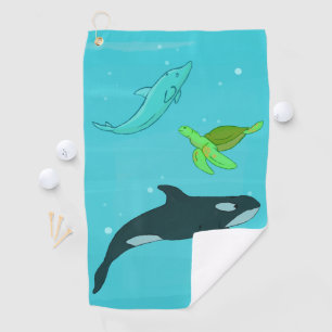 Sea Animals Golf Towel