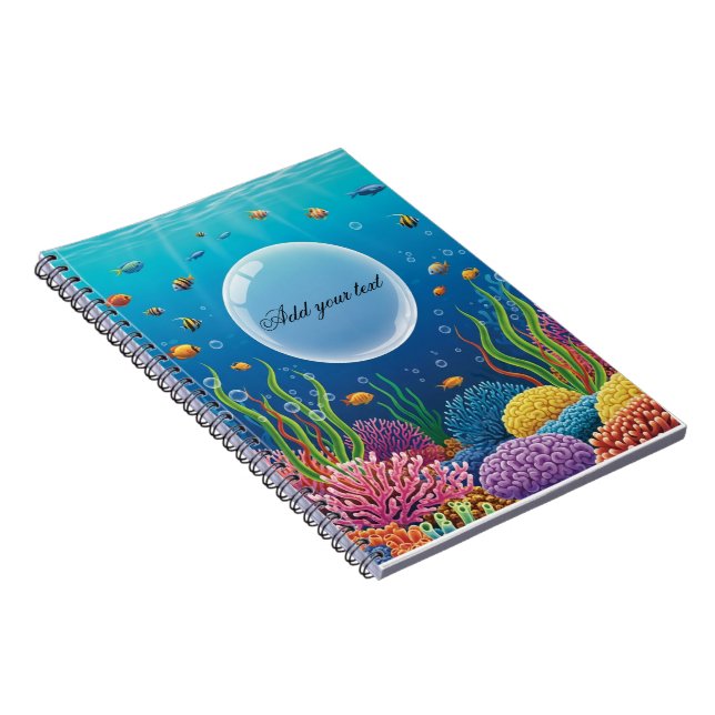 Sea Animals Kids Notebook – Underwater Ocean Cover (Right Side)