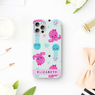 Sea Animals, Octopus, Jellyfish, Hearts, Your Name iPhone 16 Case