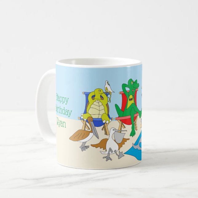 Sea Animals on the Beach Custom  Mug (Front Left)