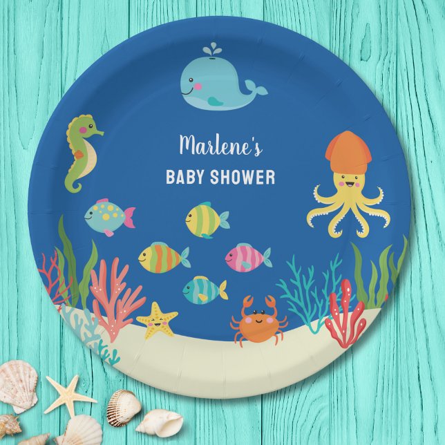 Sea animals paper plate (Creator Uploaded)