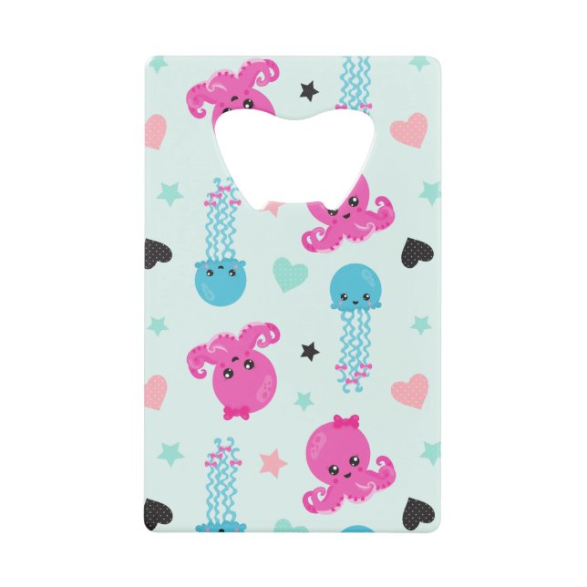 Sea Animals, Sea Life, Octopus, Jellyfish, Hearts (Front)