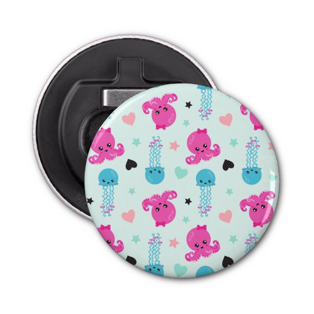 Sea Animals, Sea Life, Octopus, Jellyfish, Hearts Bottle Opener (Front)