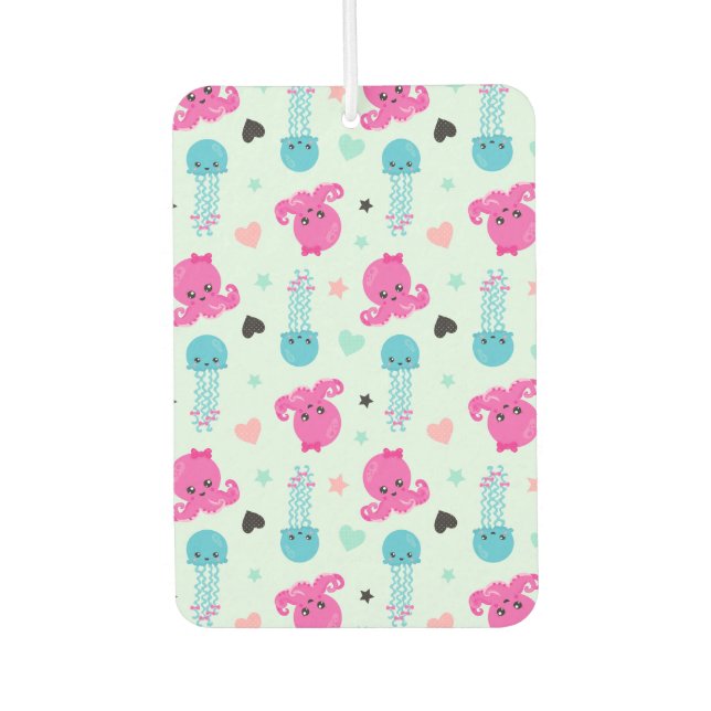 Sea Animals, Sea Life, Octopus, Jellyfish, Hearts Car Air Freshener (Front)