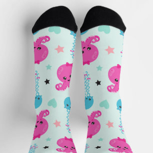 Sea Animals, Sea Life, Octopus, Jellyfish, Hearts Socks