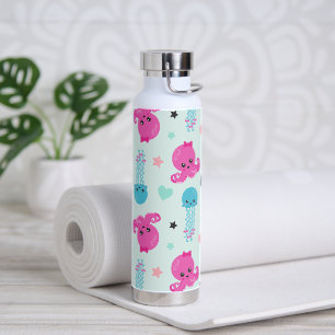 Sea Animals, Sea Life, Octopus, Jellyfish, Hearts Water Bottle