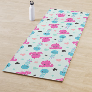 Sea Animals, Sea Life, Octopus, Jellyfish, Hearts Yoga Mat