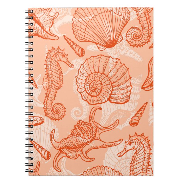 Sea animals seamless pattern notebook (Front)