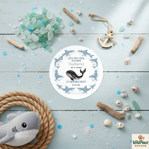 Sea Animals Shark 1st Birthday Under the Sea Classic Round Sticker