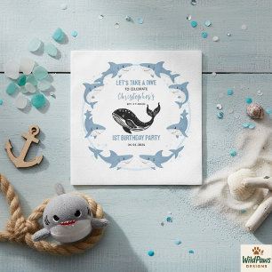 Sea Animals Shark 1st Birthday   Under the Sea  Napkin