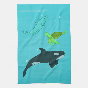 Sea Animals Tea Towel