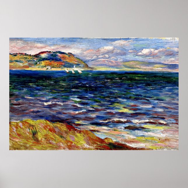 Sea at Bordighera by Renoir Poster (Front)