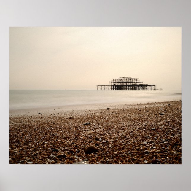 Sea at Brighton Beach Poster (Front)